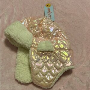 Cat & Jack Shimmering Pink and Cream Quilted Hat